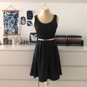 🌱 2/$25 🌱 Elle Black and White Polka Dot Sleeveless Dress